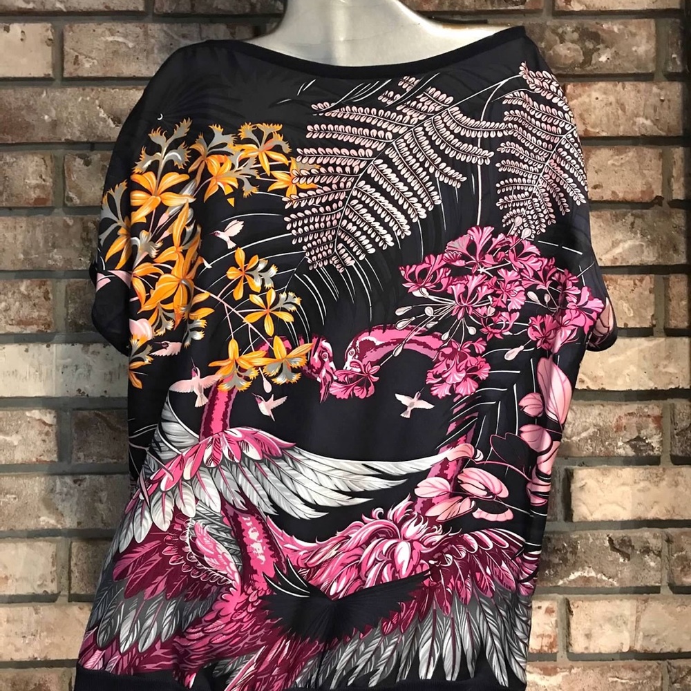 Hermès ‘Flamingo Party’ Print Top